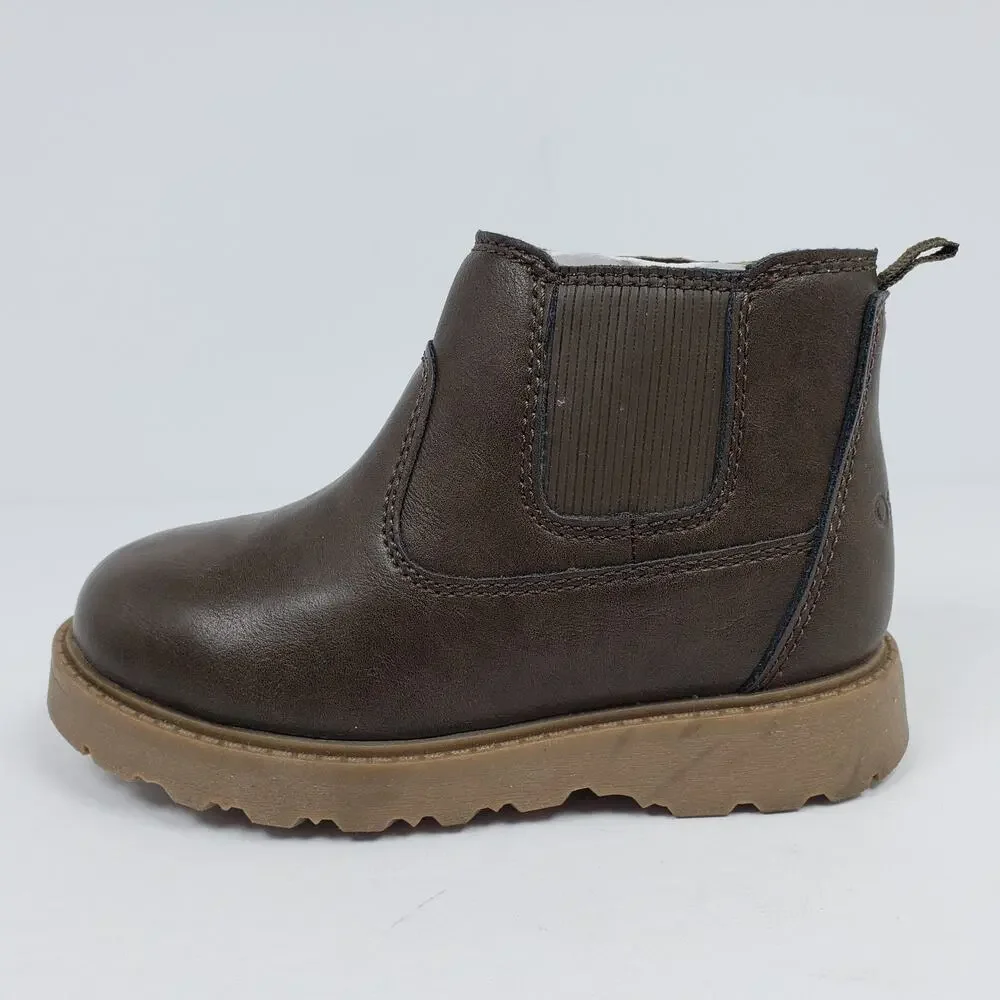 OshKosh B'Gosh Sebastian Toddler Girls Size 10 Taupe Side Zip Bootie Shoes